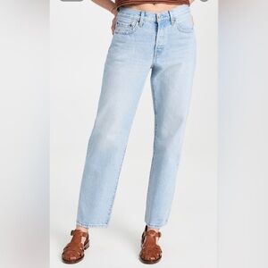 Levi's Light Blue High-Rise Straight Jeans